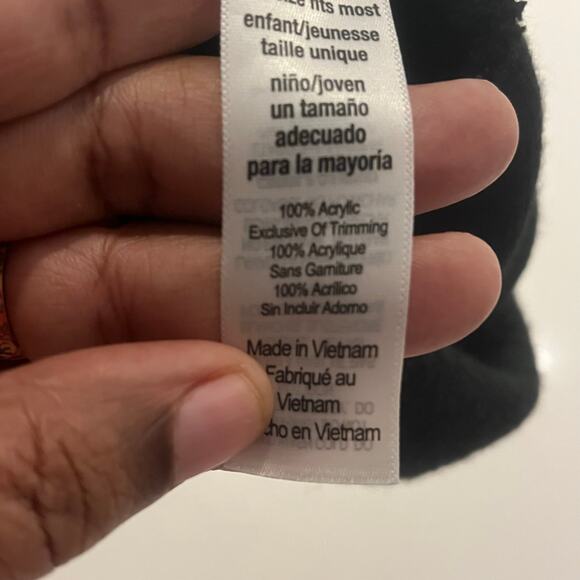 Carhartt Beanie Hat Cap Youth Kids Unisex One Size‎ Black Knit Cuffed Logo - Picture 4 of 5